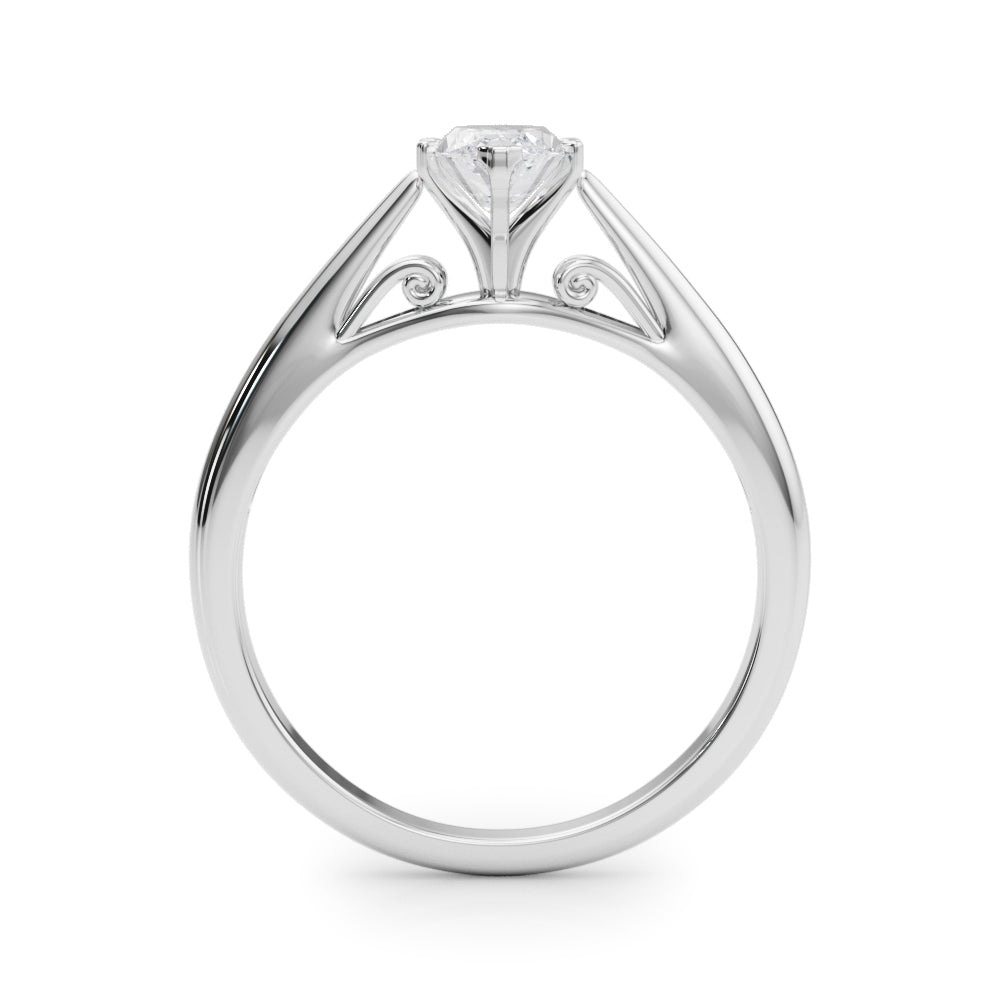 Lustrous Solitaires Any Shape Round Diamond Engagement Ring in 10K/14K gold and platinum with certified lab-grown or natural diamonds