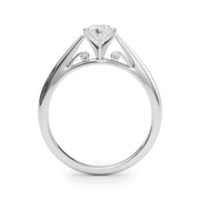 Lustrous Solitaires Any Shape Round Diamond Engagement Ring in 10K/14K gold and platinum with certified lab-grown or natural diamonds