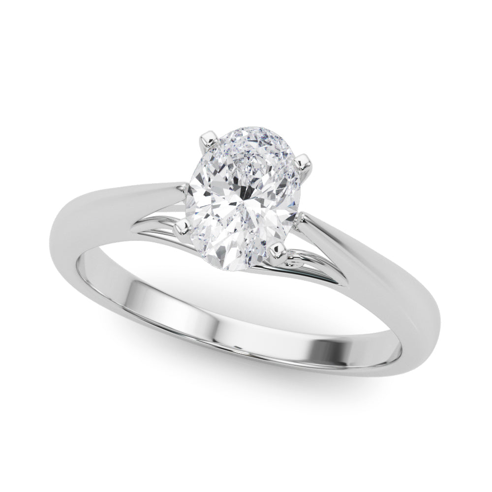 Lustrous Solitaires Any Shape Round Diamond Engagement Ring in 10K/14K gold and platinum with certified lab-grown or natural diamonds