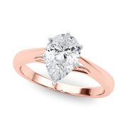 Lustrous Solitaires Any Shape Round Diamond Engagement Ring in 10K/14K gold and platinum with certified lab-grown or natural diamonds
