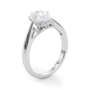 Lustrous Solitaires Any Shape Round Diamond Engagement Ring in 10K/14K gold and platinum with certified lab-grown or natural diamonds