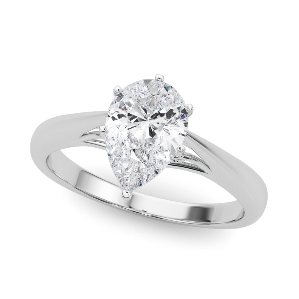 Lustrous Solitaires Any Shape Round Diamond Engagement Ring in 10K/14K gold and platinum with certified lab-grown or natural diamonds