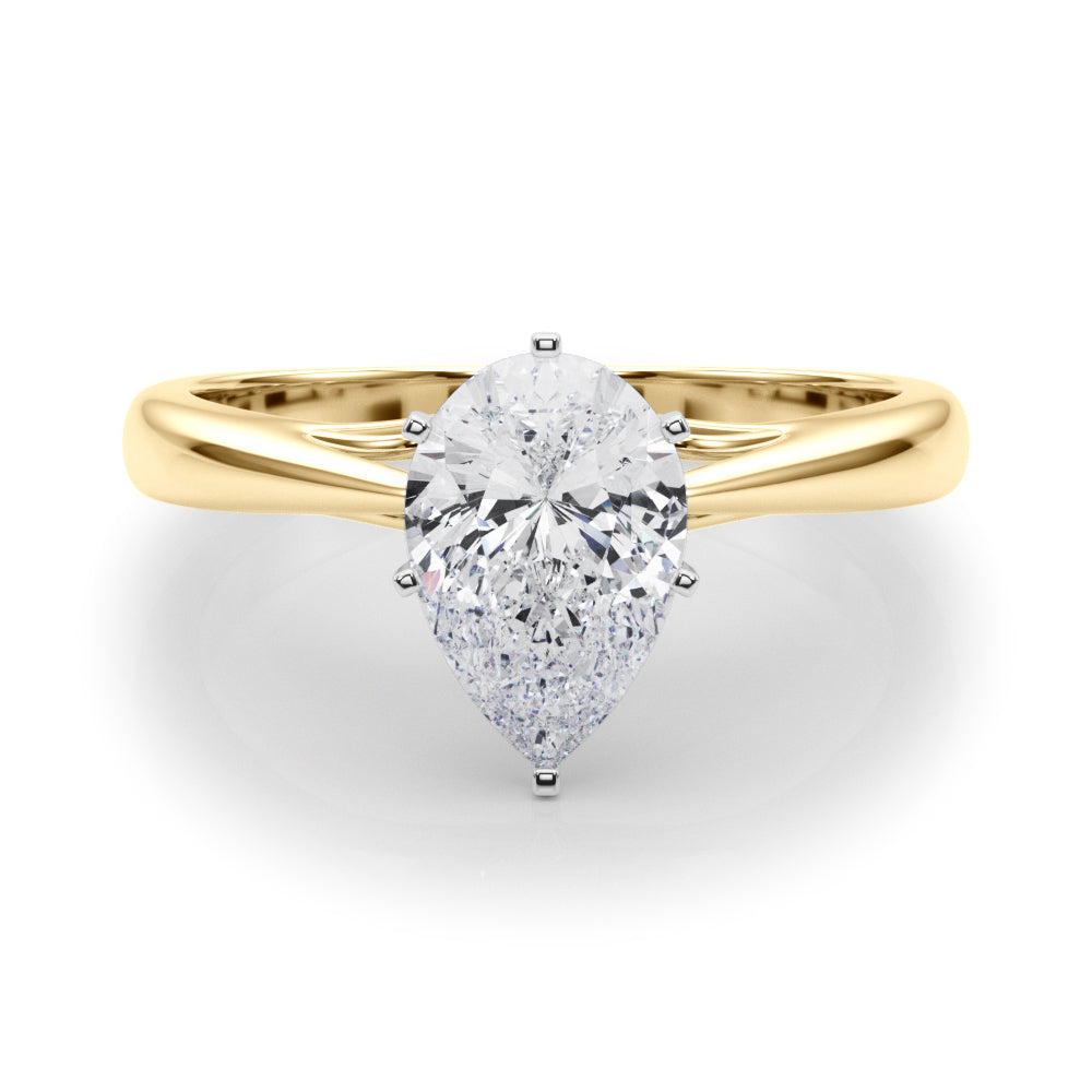 Lustrous Solitaires Any Shape Round Diamond Engagement Ring in 10K/14K gold and platinum with certified lab-grown or natural diamonds
