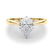 Lustrous Solitaires Any Shape Round Diamond Engagement Ring in 10K/14K gold and platinum with certified lab-grown or natural diamonds
