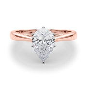 Lustrous Solitaires Any Shape Round Diamond Engagement Ring in 10K/14K gold and platinum with certified lab-grown or natural diamonds