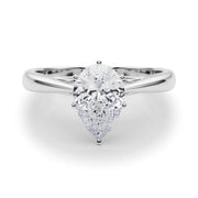 Lustrous Solitaires Any Shape Round Diamond Engagement Ring in 10K/14K gold and platinum with certified lab-grown or natural diamonds