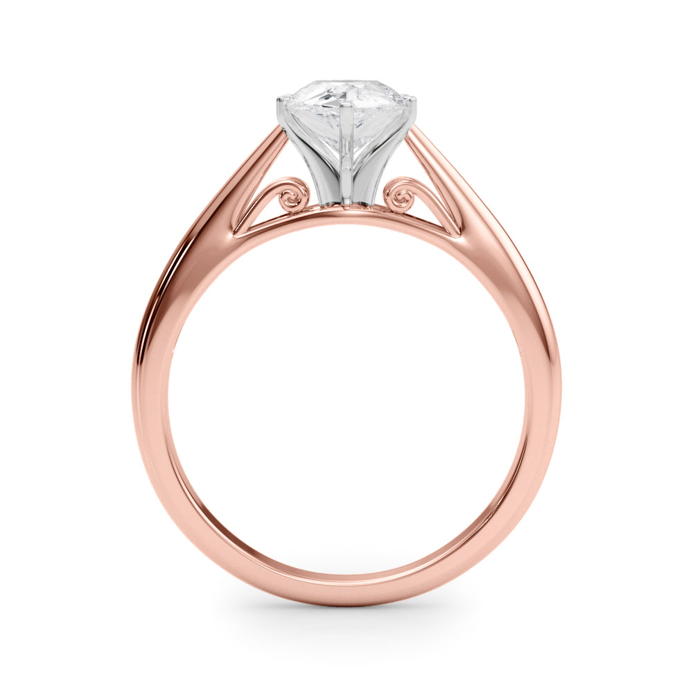 Lustrous Solitaires Any Shape Round Diamond Engagement Ring in 10K/14K gold and platinum with certified lab-grown or natural diamonds