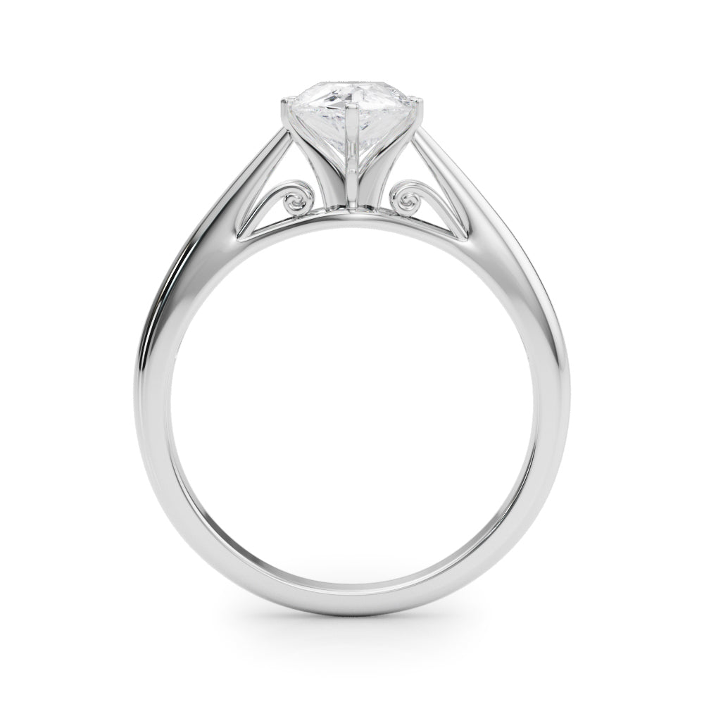 Lustrous Solitaires Any Shape Round Diamond Engagement Ring in 10K/14K gold and platinum with certified lab-grown or natural diamonds