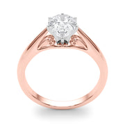 Lustrous Solitaires Any Shape Round Diamond Engagement Ring in 10K/14K gold and platinum with certified lab-grown or natural diamonds