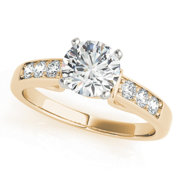 Opulent Channel-Set Round Diamond Engagement Ring in 10K/14K gold and platinum with certified lab-grown or natural diamonds