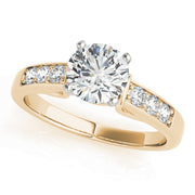 Opulent Channel-Set Round Diamond Engagement Ring in 10K/14K gold and platinum with certified lab-grown or natural diamonds