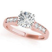 Opulent Channel-Set Round Diamond Engagement Ring in 10K/14K gold and platinum with certified lab-grown or natural diamonds
