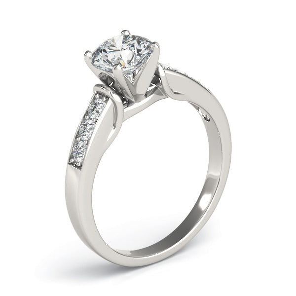 Opulent Channel-Set Round Diamond Engagement Ring in 10K/14K gold and platinum with certified lab-grown or natural diamonds