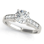 Opulent Channel-Set Round Diamond Engagement Ring in 10K/14K gold and platinum with certified lab-grown or natural diamonds