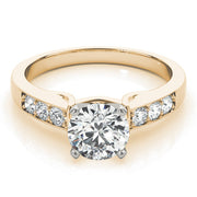 Opulent Channel-Set Round Diamond Engagement Ring in 10K/14K gold and platinum with certified lab-grown or natural diamonds