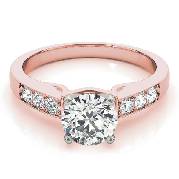 Opulent Channel-Set Round Diamond Engagement Ring in 10K/14K gold and platinum with certified lab-grown or natural diamonds