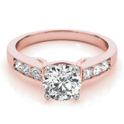 Opulent Channel-Set Round Diamond Engagement Ring in 10K/14K gold and platinum with certified lab-grown or natural diamonds