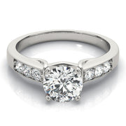 Opulent Channel-Set Round Diamond Engagement Ring in 10K/14K gold and platinum with certified lab-grown or natural diamonds