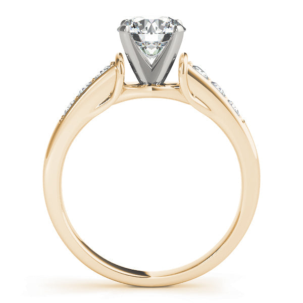 Opulent Channel-Set Round Diamond Engagement Ring in 10K/14K gold and platinum with certified lab-grown or natural diamonds