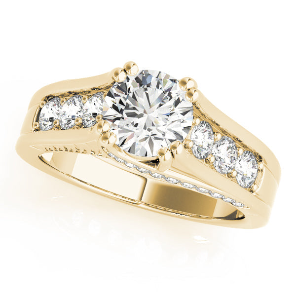Celestial Channel-Set Round Diamond Engagement Ring in 10K/14K gold and platinum with certified lab-grown or natural diamonds