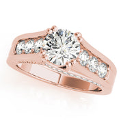 Celestial Channel-Set Round Diamond Engagement Ring in 10K/14K gold and platinum with certified lab-grown or natural diamonds