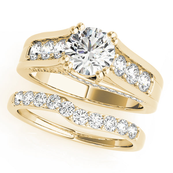 Celestial Channel-Set Round Diamond Engagement Ring in 10K/14K gold and platinum with certified lab-grown or natural diamonds