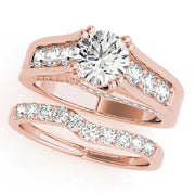 Celestial Channel-Set Round Diamond Engagement Ring in 10K/14K gold and platinum with certified lab-grown or natural diamonds