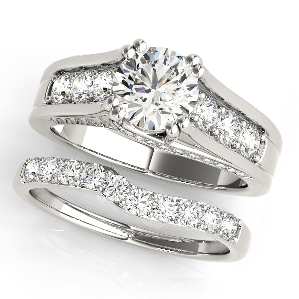 Celestial Channel-Set Round Diamond Engagement Ring in 10K/14K gold and platinum with certified lab-grown or natural diamonds