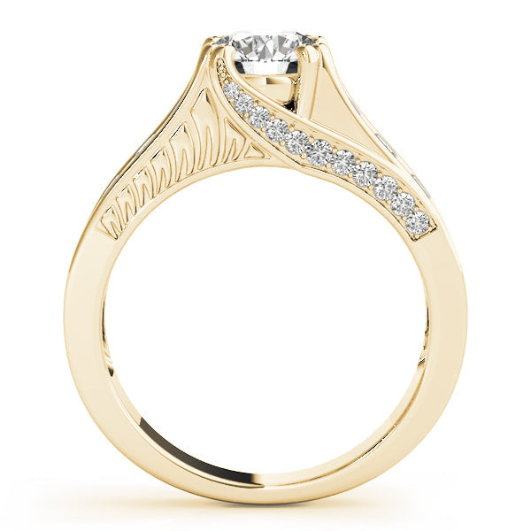 Celestial Channel-Set Round Diamond Engagement Ring in 10K/14K gold and platinum with certified lab-grown or natural diamonds