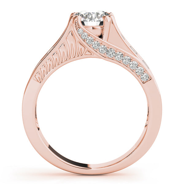 Celestial Channel-Set Round Diamond Engagement Ring in 10K/14K gold and platinum with certified lab-grown or natural diamonds