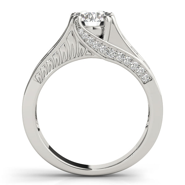 Celestial Channel-Set Round Diamond Engagement Ring in 10K/14K gold and platinum with certified lab-grown or natural diamonds