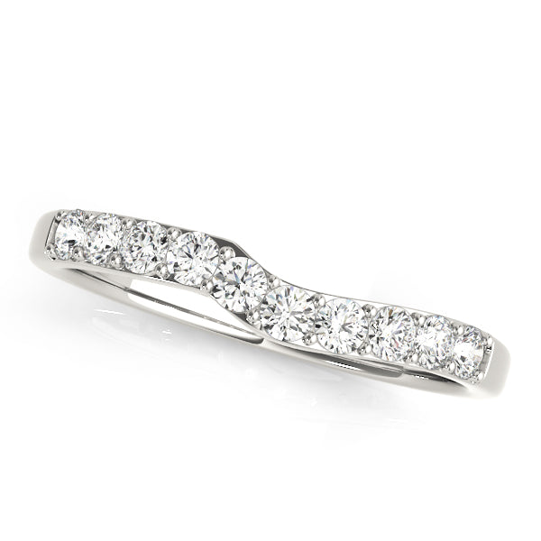 Curved Bands Half Eternity Ring in Gold & Platinum