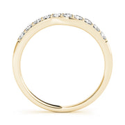 Curved Bands Half Eternity Ring in Gold & Platinum