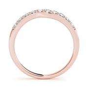 Curved Bands Half Eternity Ring in Gold & Platinum
