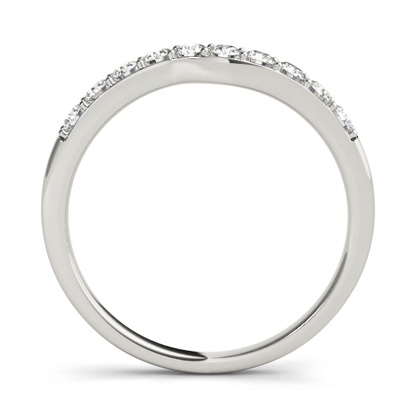Curved Bands Half Eternity Ring in Gold & Platinum