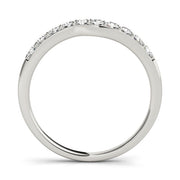 Curved Bands Half Eternity Ring in Gold & Platinum