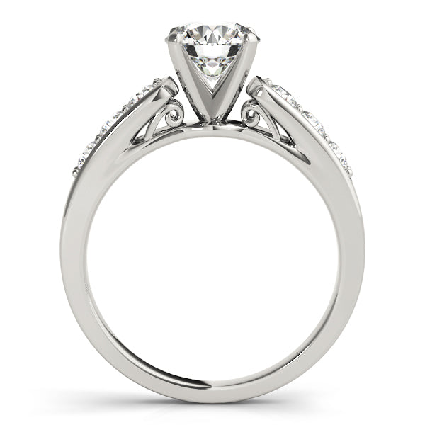 Crowned Channel-Set Round Diamond Engagement Ring in 10K/14K gold and platinum with certified lab-grown or natural diamonds