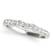 Prong in Channel Curved Half Eternity Ring in Gold & Platinum