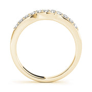 Prong in Channel Curved Half Eternity Ring in Gold & Platinum