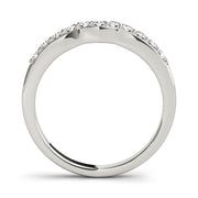 Prong in Channel Curved Half Eternity Ring in Gold & Platinum