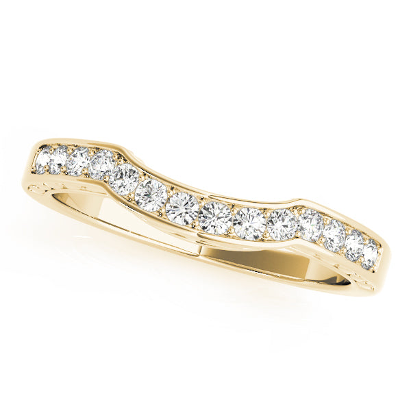 Curved Bands Half Eternity Ring in 10K/14K gold and platinum with certified lab-grown or natural diamonds