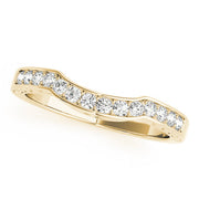Curved Bands Half Eternity Ring in 10K/14K gold and platinum with certified lab-grown or natural diamonds