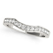 Curved Bands Half Eternity Ring in Gold & Platinum