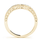 Curved Bands Half Eternity Ring in Gold & Platinum