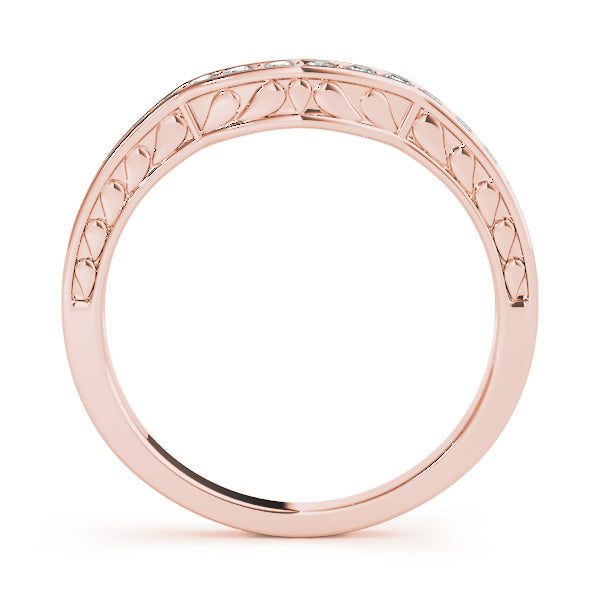 Curved Bands Half Eternity Ring in Gold & Platinum