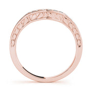 Curved Bands Half Eternity Ring in Gold & Platinum