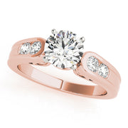 Splendid Channel-Set Round Diamond Engagement Ring in 10K/14K gold and platinum with certified lab-grown or natural diamonds