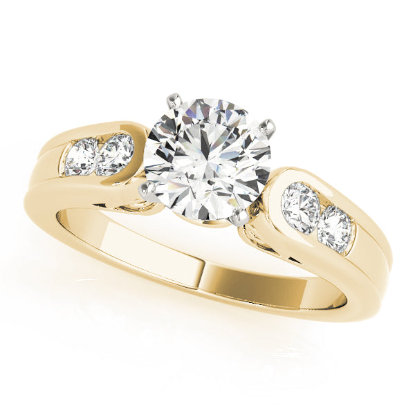 Splendid Channel-Set Round Diamond Engagement Ring in 10K/14K gold and platinum with certified lab-grown or natural diamonds