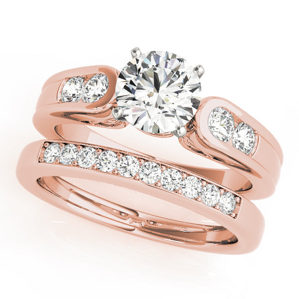 Splendid Channel-Set Round Diamond Engagement Ring in 10K/14K gold and platinum with certified lab-grown or natural diamonds
