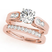 Splendid Channel-Set Round Diamond Engagement Ring in 10K/14K gold and platinum with certified lab-grown or natural diamonds